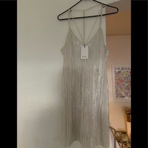 Bardot silver dress